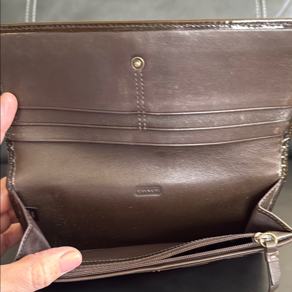 Coach Choco Brown Bronze Patchwork Wallet - image 3